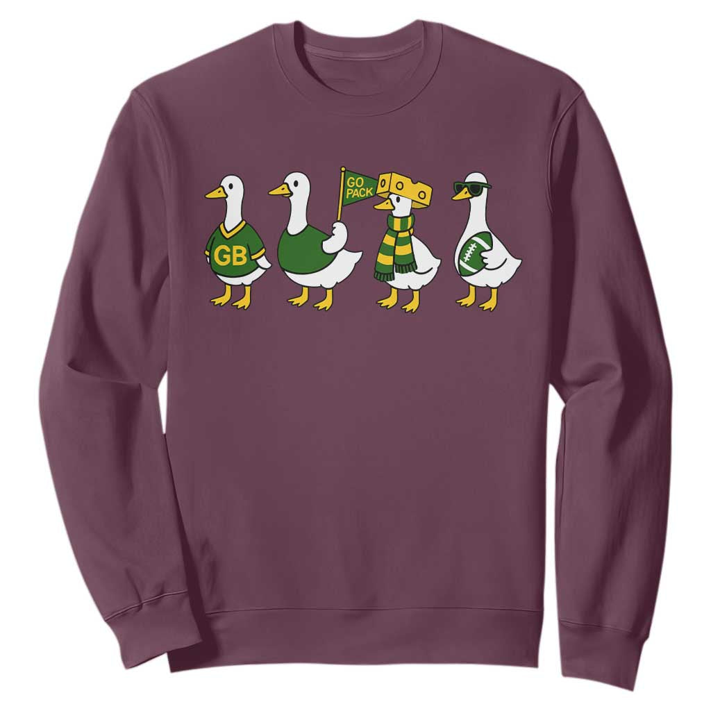 Vintage Green Bay Goose Sweatshirt Funny Silly Gooses Football TS10 Maroon Print Your Wear