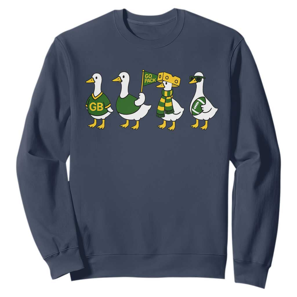 Vintage Green Bay Goose Sweatshirt Funny Silly Gooses Football TS10 Navy Print Your Wear