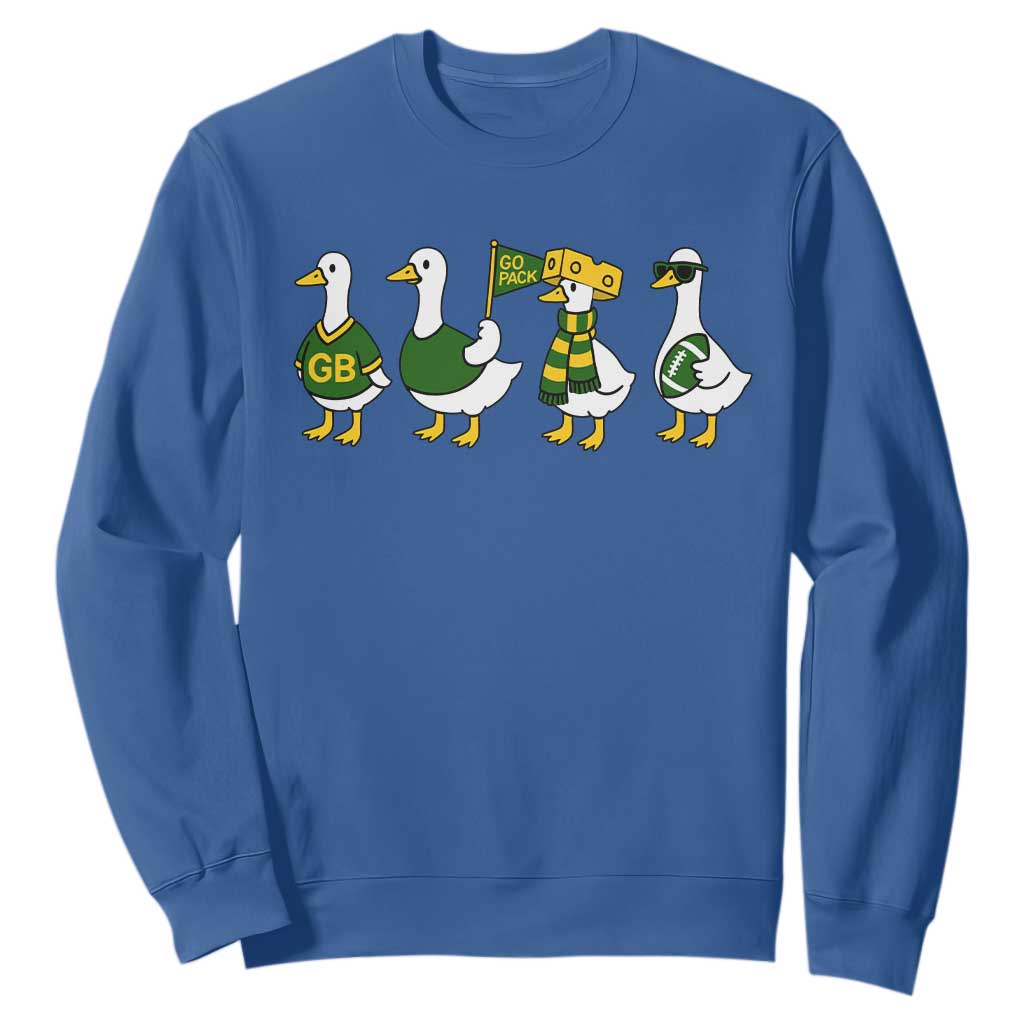 Vintage Green Bay Goose Sweatshirt Funny Silly Gooses Football TS10 Royal Blue Print Your Wear