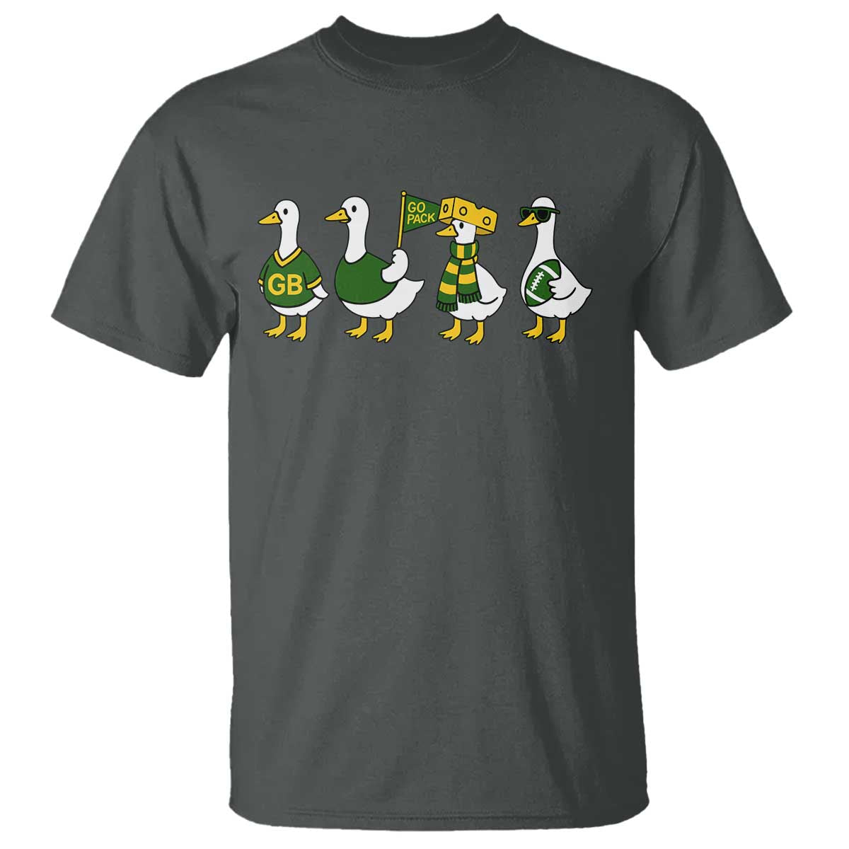 Vintage GB Goose T Shirt Funny Silly Gooses Football TS10 Dark Heather Print Your Wear