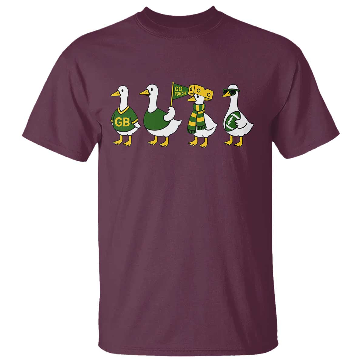 Vintage GB Goose T Shirt Funny Silly Gooses Football TS10 Maroon Print Your Wear