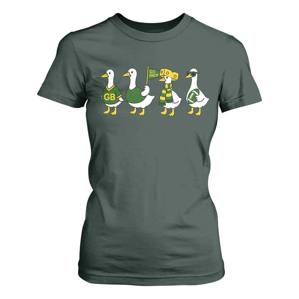 Vintage GB Goose T Shirt For Women Funny Silly Gooses Football TS10 Dark Forest Green Print Your Wear