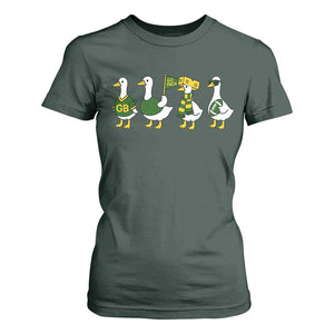 Vintage GB Goose T Shirt For Women Funny Silly Gooses Football TS10 Dark Forest Green Print Your Wear