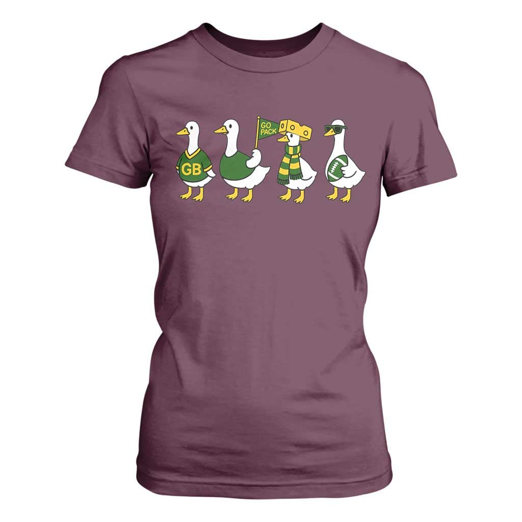 Vintage Green Bay Goose T Shirt For Women Funny Silly Gooses Football TS10 Maroon Print Your Wear
