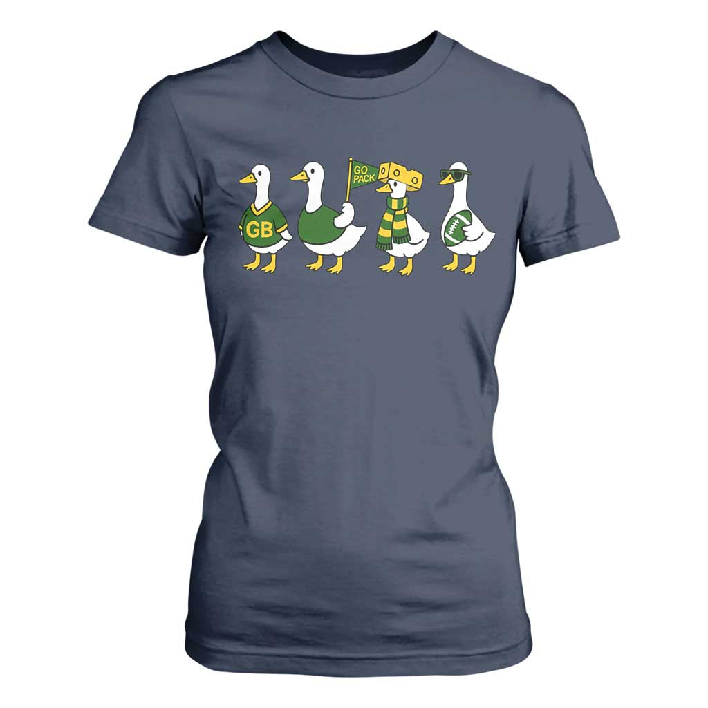 Vintage Green Bay Goose T Shirt For Women Funny Silly Gooses Football TS10 Navy Print Your Wear