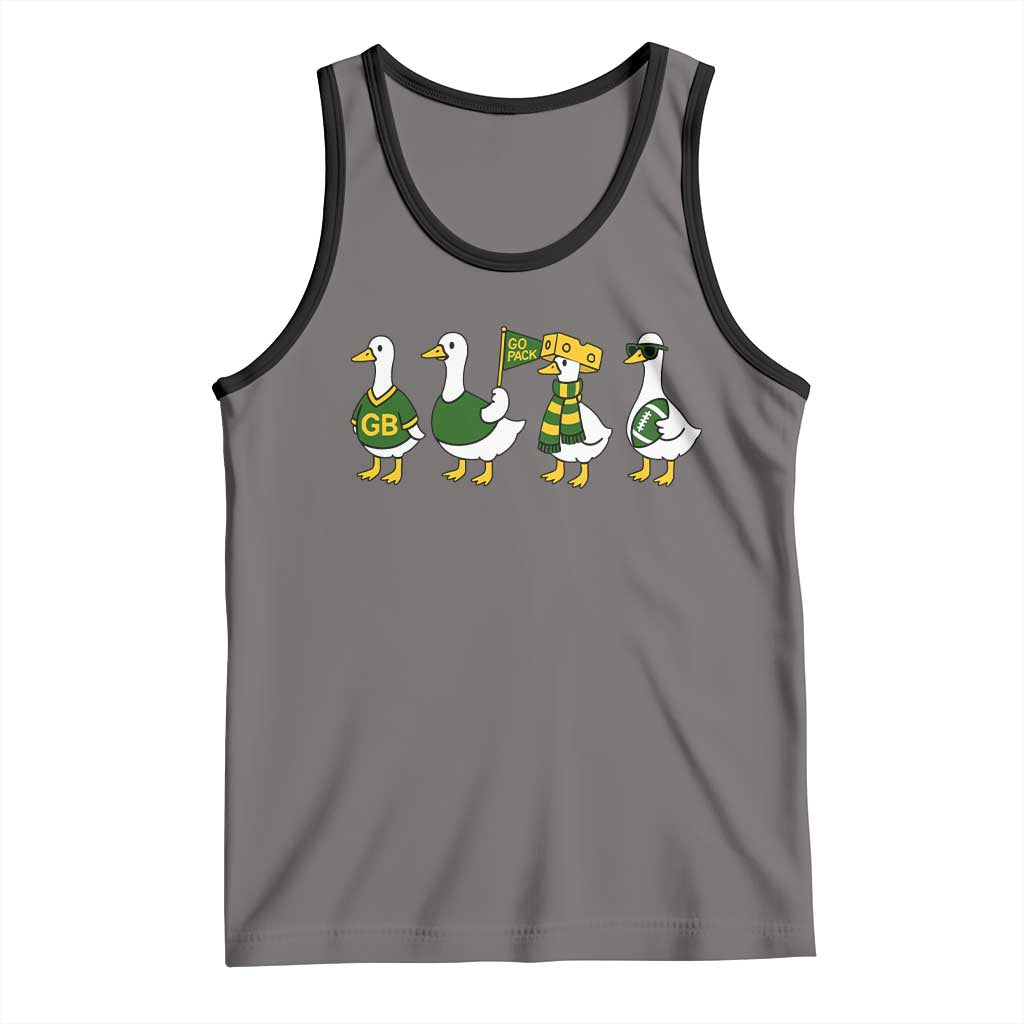 Vintage Green Bay Goose Tank Top Funny Silly Gooses Football TS10 Deep Heather Black Print Your Wear