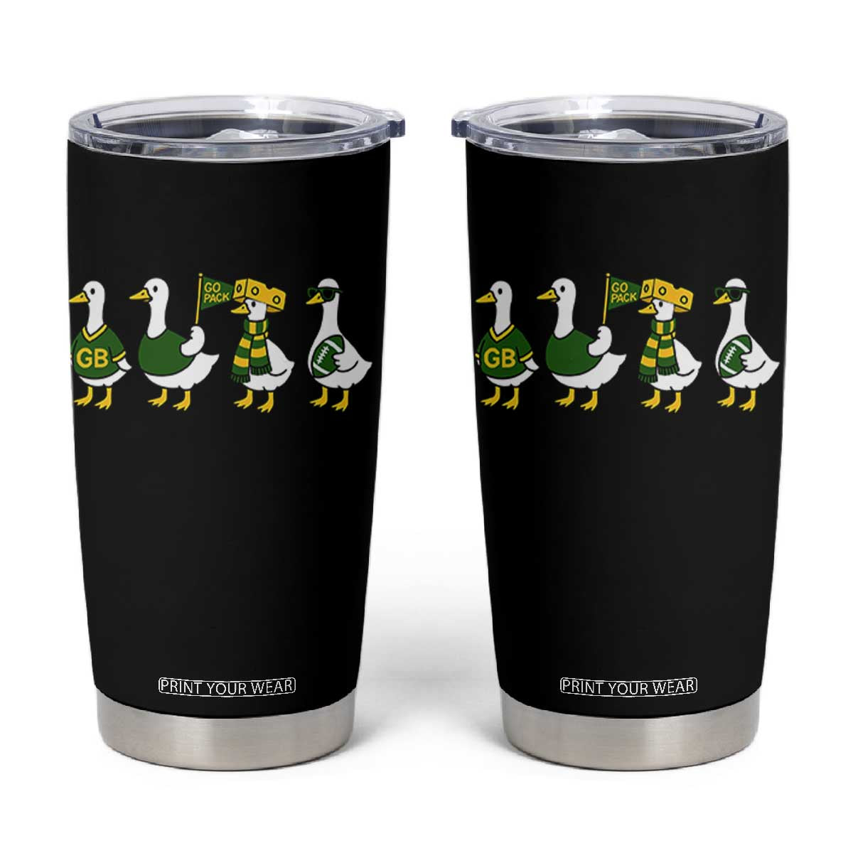 Vintage Green Bay Goose Tumbler Cup Funny Silly Gooses Football TS10 Black Print Your Wear