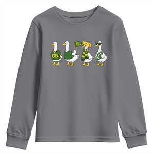 Vintage Green Bay Goose Youth Sweatshirt Funny Silly Gooses Football TS10 Charcoal Print Your Wear