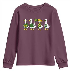 Vintage Green Bay Goose Youth Sweatshirt Funny Silly Gooses Football TS10 Maroon Print Your Wear