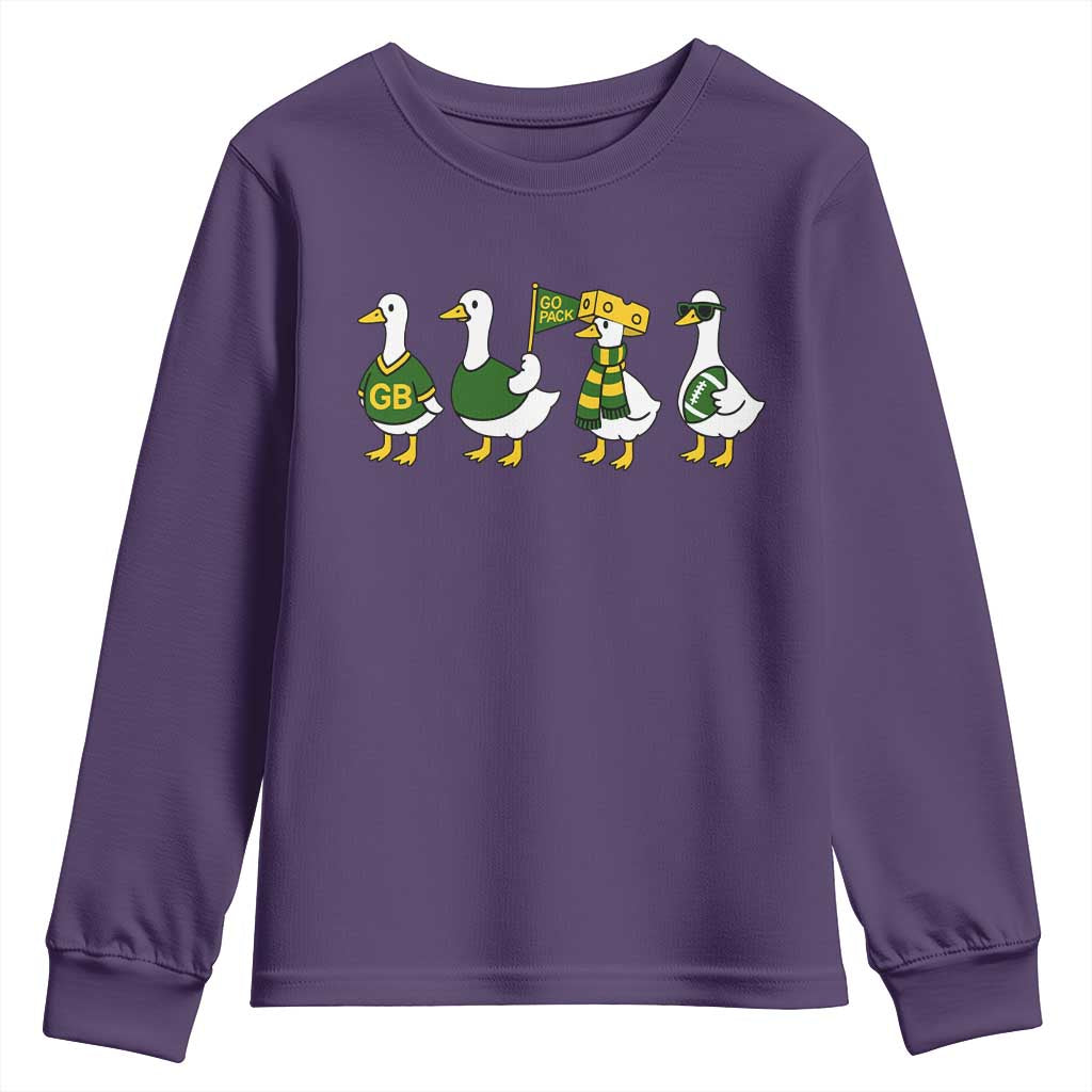 Vintage Green Bay Goose Youth Sweatshirt Funny Silly Gooses Football TS10 Purple Print Your Wear
