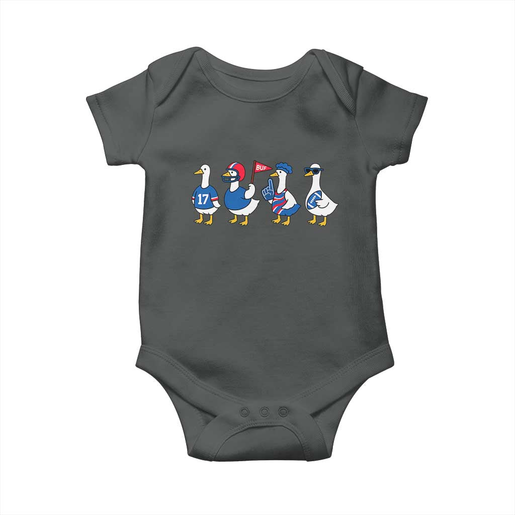 Buffalo Goose Baby Onesie Funny Bills Fan Silly Gooses TS10 Dark Heather Print Your Wear