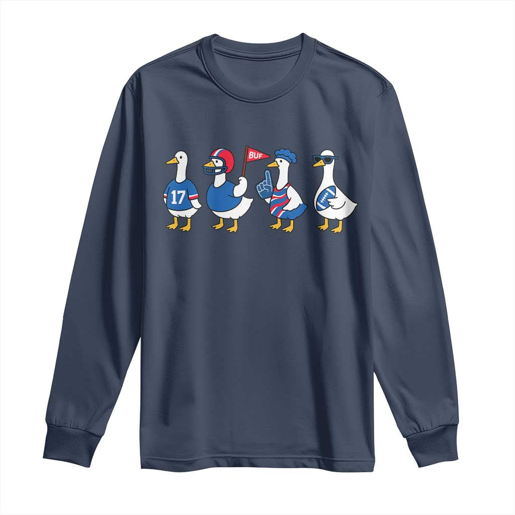 BFB Goose Long Sleeve Shirt Funny BFB Sports Fan Silly Gooses TS10 Navy Print Your Wear
