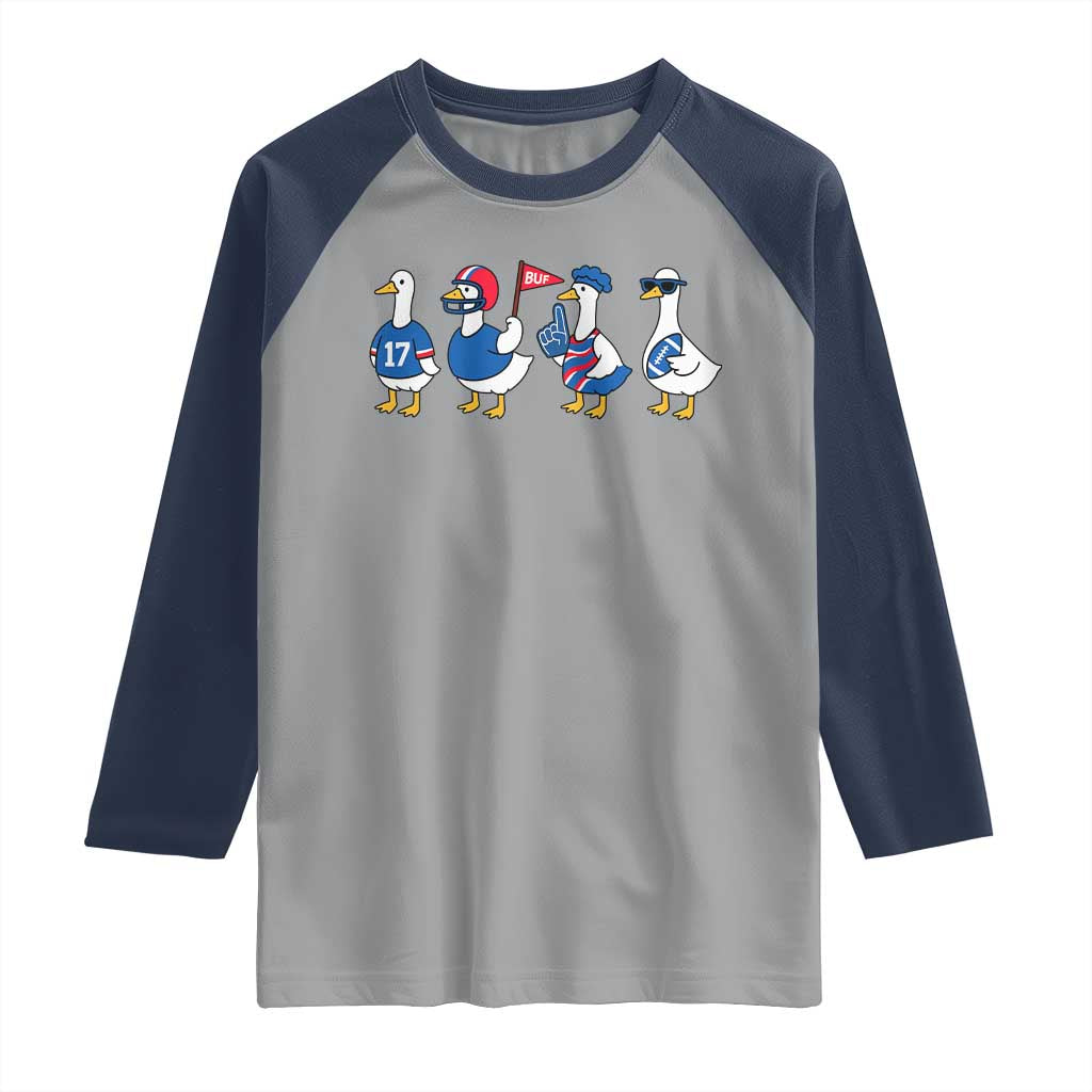 BFB Goose Raglan Shirt Funny BFB Sports Fan Silly Gooses TS10 Sport Gray Navy Print Your Wear