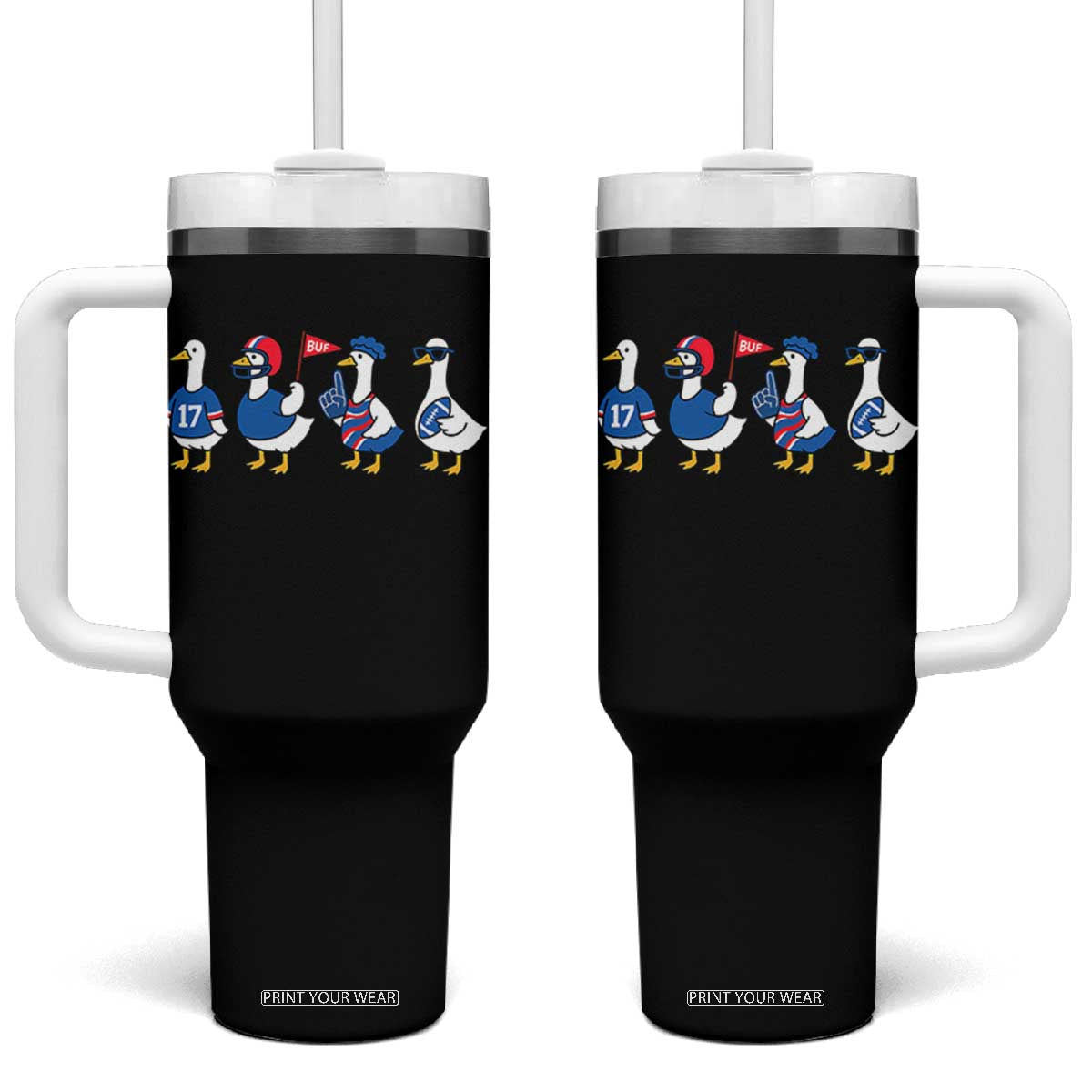 BFB Goose Tumbler With Handle Funny BFB Sports Fan Silly Gooses TS10 One Size: 40 oz Black Print Your Wear