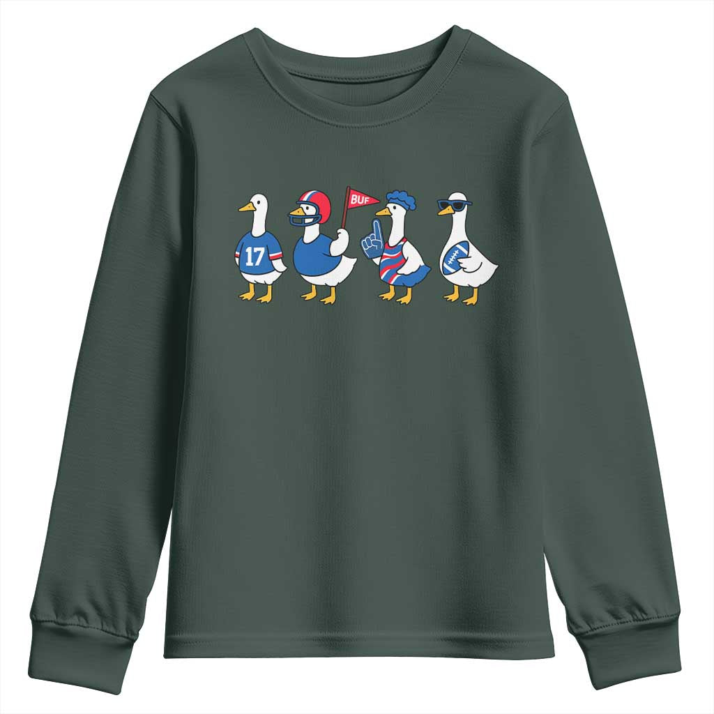 BFB Goose Youth Sweatshirt Funny BFB Sports Fan Silly Gooses TS10 Dark Forest Green Print Your Wear