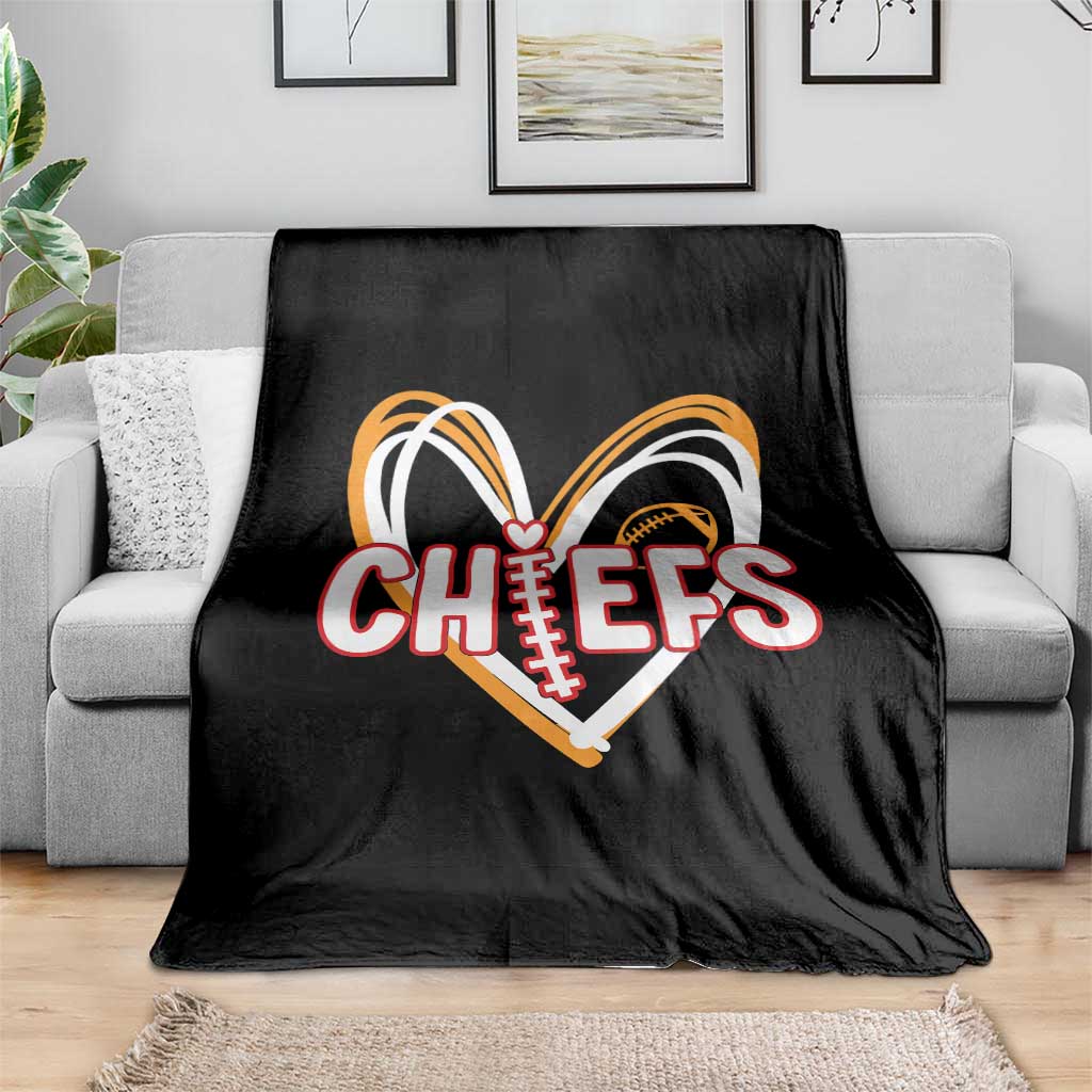 KC Game Day Throw Blanket Retro Sports Fan Football Team Heart Graphic TS10 Print Your Wear