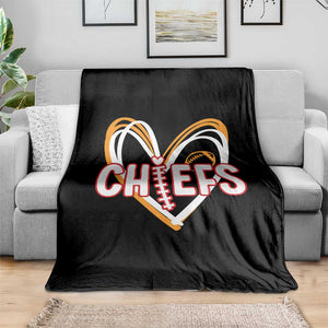 KC Game Day Throw Blanket Retro Sports Fan Football Team Heart Graphic TS10 Print Your Wear