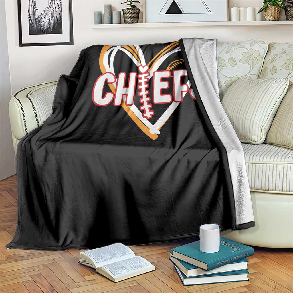 KC Game Day Throw Blanket Retro Sports Fan Football Team Heart Graphic TS10 Print Your Wear