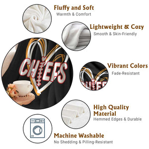 KC Game Day Throw Blanket Retro Sports Fan Football Team Heart Graphic TS10 Print Your Wear