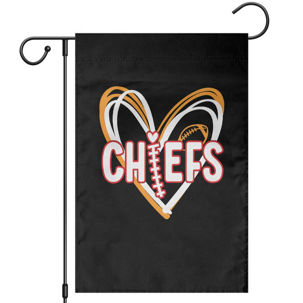 KC Game Day Garden Flag Retro Sports Fan Football Team Heart Graphic TS10 Black Print Your Wear