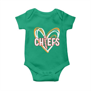 KC Game Day Baby Onesie Retro Sports Fan Football Team Heart Graphic TS10 Irish Green Print Your Wear