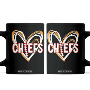 KC Game Day Coffee Mug Retro Sports Fan Football Team Heart Graphic TS10 Black Print Your Wear