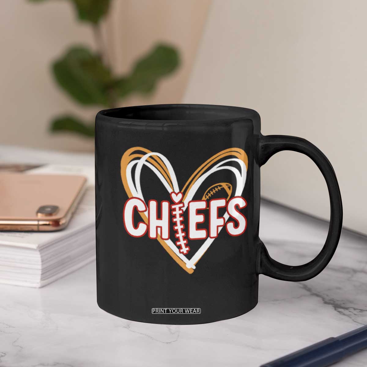 KC Game Day Coffee Mug Retro Sports Fan Football Team Heart Graphic TS10 Print Your Wear