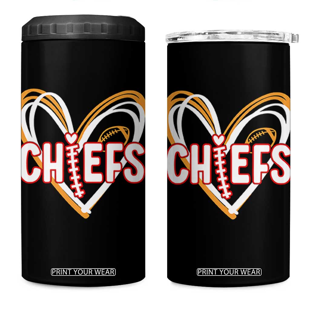 KC Game Day 4 in 1 Can Cooler Tumbler Retro Sports Fan Football Team Heart Graphic TS10 One Size: 16 oz Black Print Your Wear