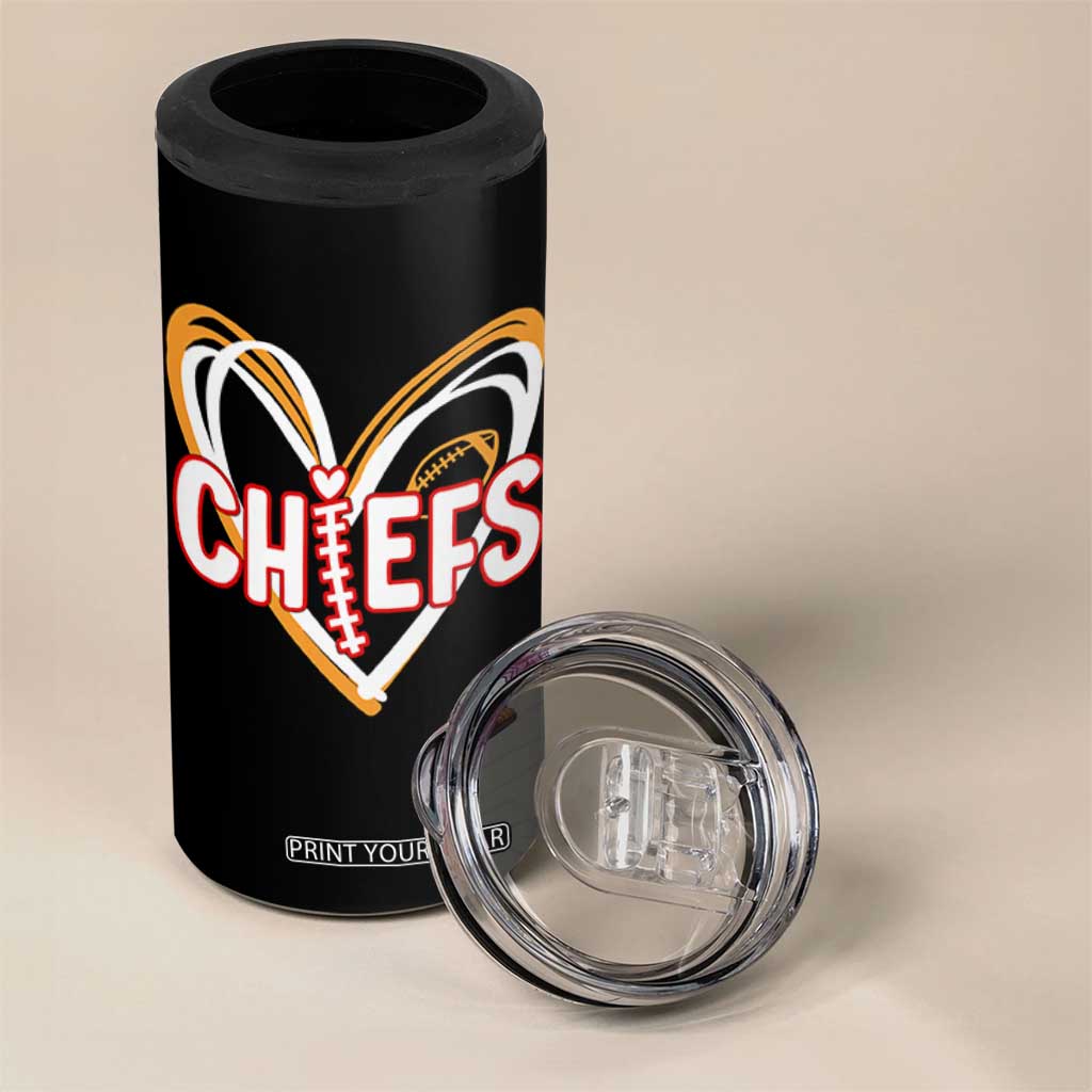 KC Game Day 4 in 1 Can Cooler Tumbler Retro Sports Fan Football Team Heart Graphic TS10 Print Your Wear