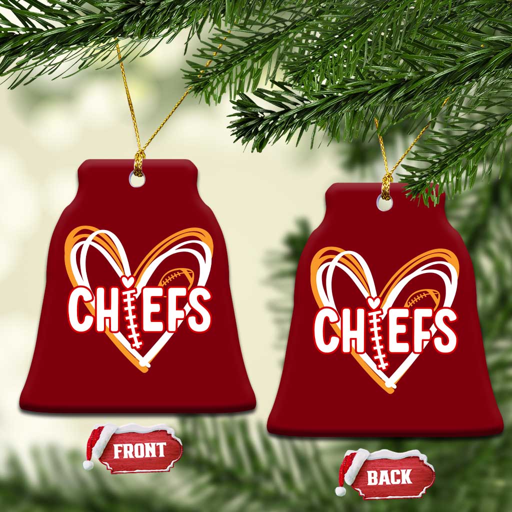 KC Game Day Ceramic Ornament Retro Sports Fan Football Team Heart Graphic TS10 Print Your Wear