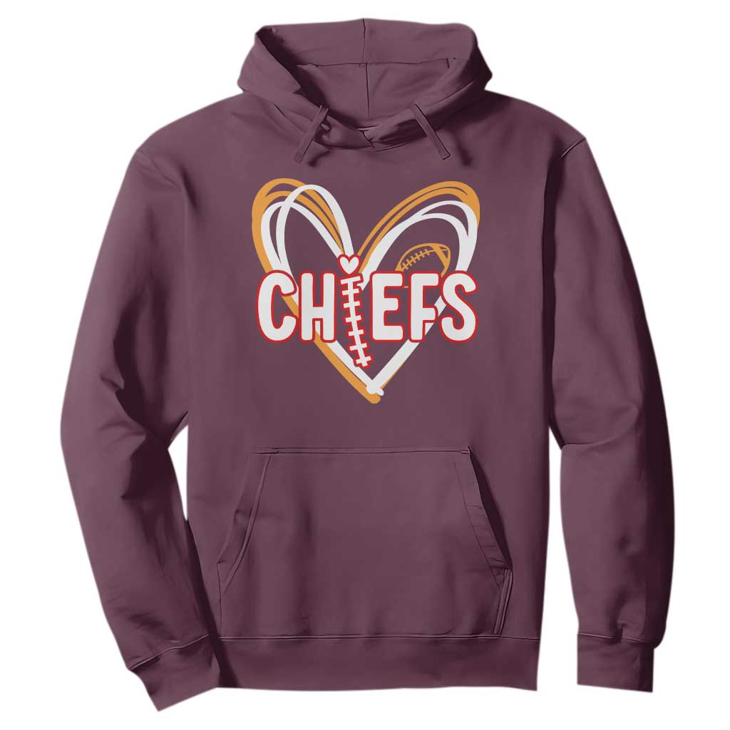 KC Game Day Hoodie Retro Sports Fan Football Team Heart Graphic TS10 Maroon Print Your Wear