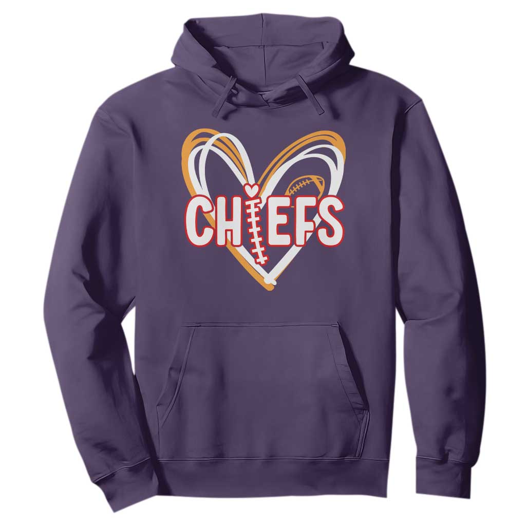 KC Game Day Hoodie Retro Sports Fan Football Team Heart Graphic TS10 Purple Print Your Wear