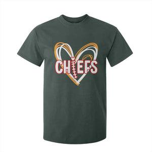 KC Game Day T Shirt For Kid Retro Sports Fan Football Team Heart Graphic TS10 Dark Forest Green Print Your Wear
