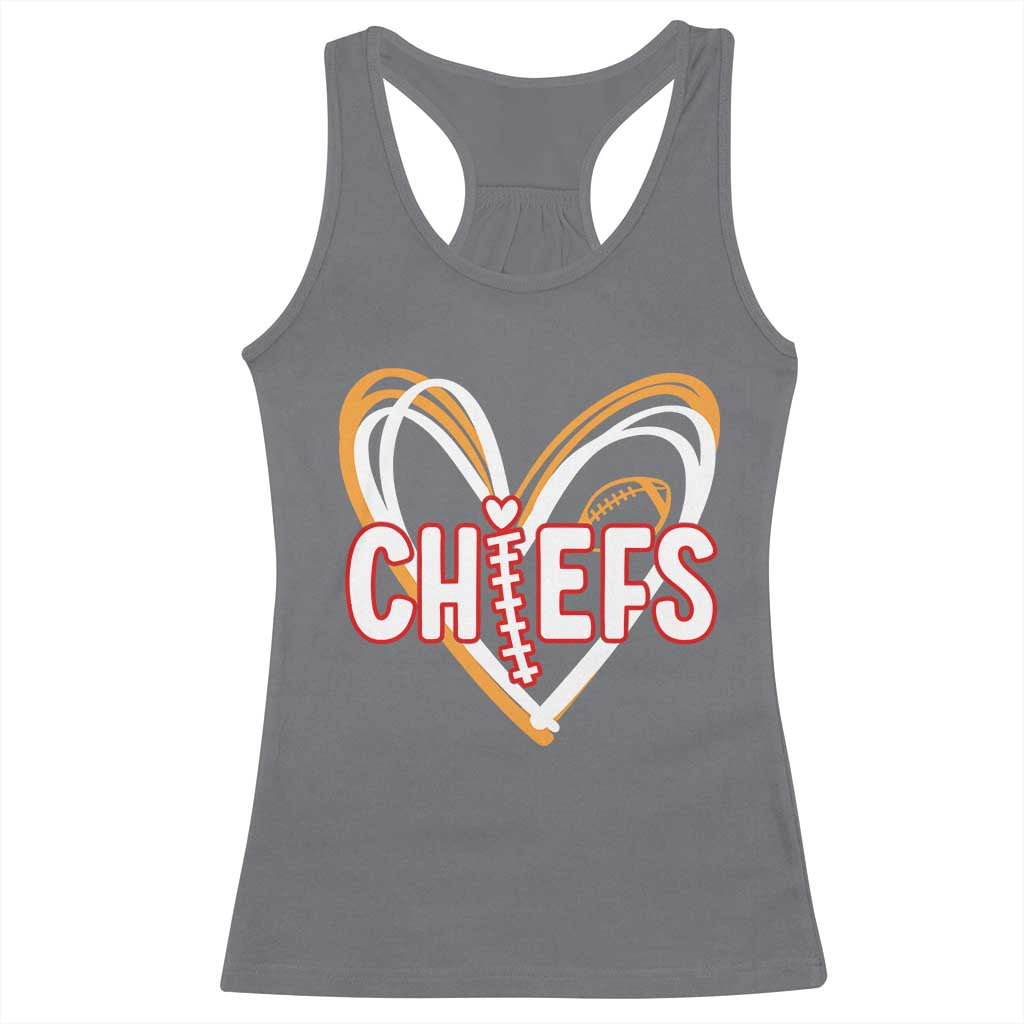 KC Game Day Racerback Tank Top Retro Sports Fan Football Team Heart Graphic TS10 Charcoal Print Your Wear