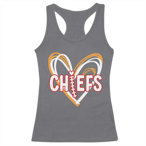 KC Game Day Racerback Tank Top Retro Sports Fan Football Team Heart Graphic TS10 Charcoal Print Your Wear