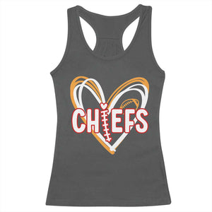 KC Game Day Racerback Tank Top Retro Sports Fan Football Team Heart Graphic TS10 Dark Heather Print Your Wear