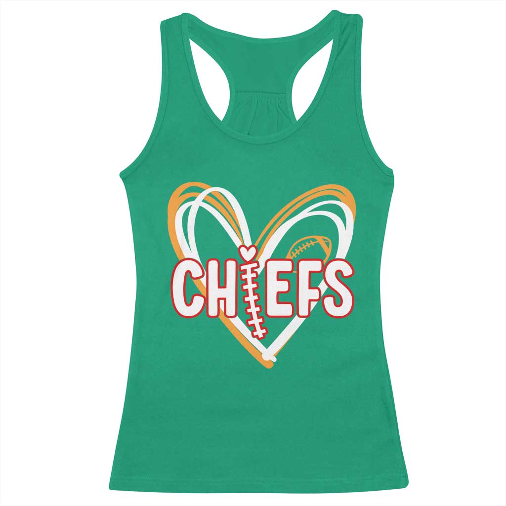 KC Game Day Racerback Tank Top Retro Sports Fan Football Team Heart Graphic TS10 Irish Green Print Your Wear