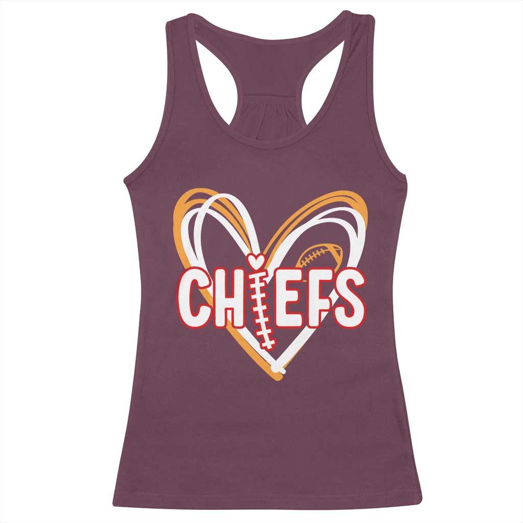 KC Game Day Racerback Tank Top Retro Sports Fan Football Team Heart Graphic TS10 Maroon Print Your Wear