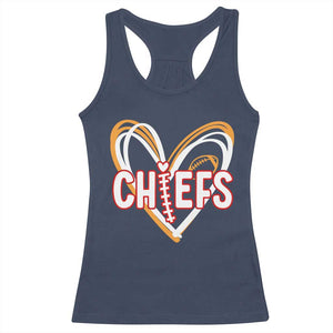 KC Game Day Racerback Tank Top Retro Sports Fan Football Team Heart Graphic TS10 Navy Print Your Wear