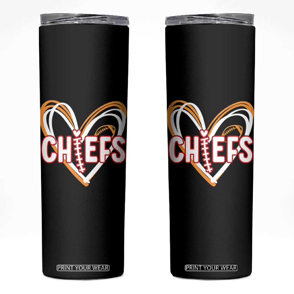 KC Game Day Skinny Tumbler Retro Sports Fan Football Team Heart Graphic TS10 Black Print Your Wear