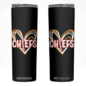 KC Game Day Skinny Tumbler Retro Sports Fan Football Team Heart Graphic TS10 Black Print Your Wear