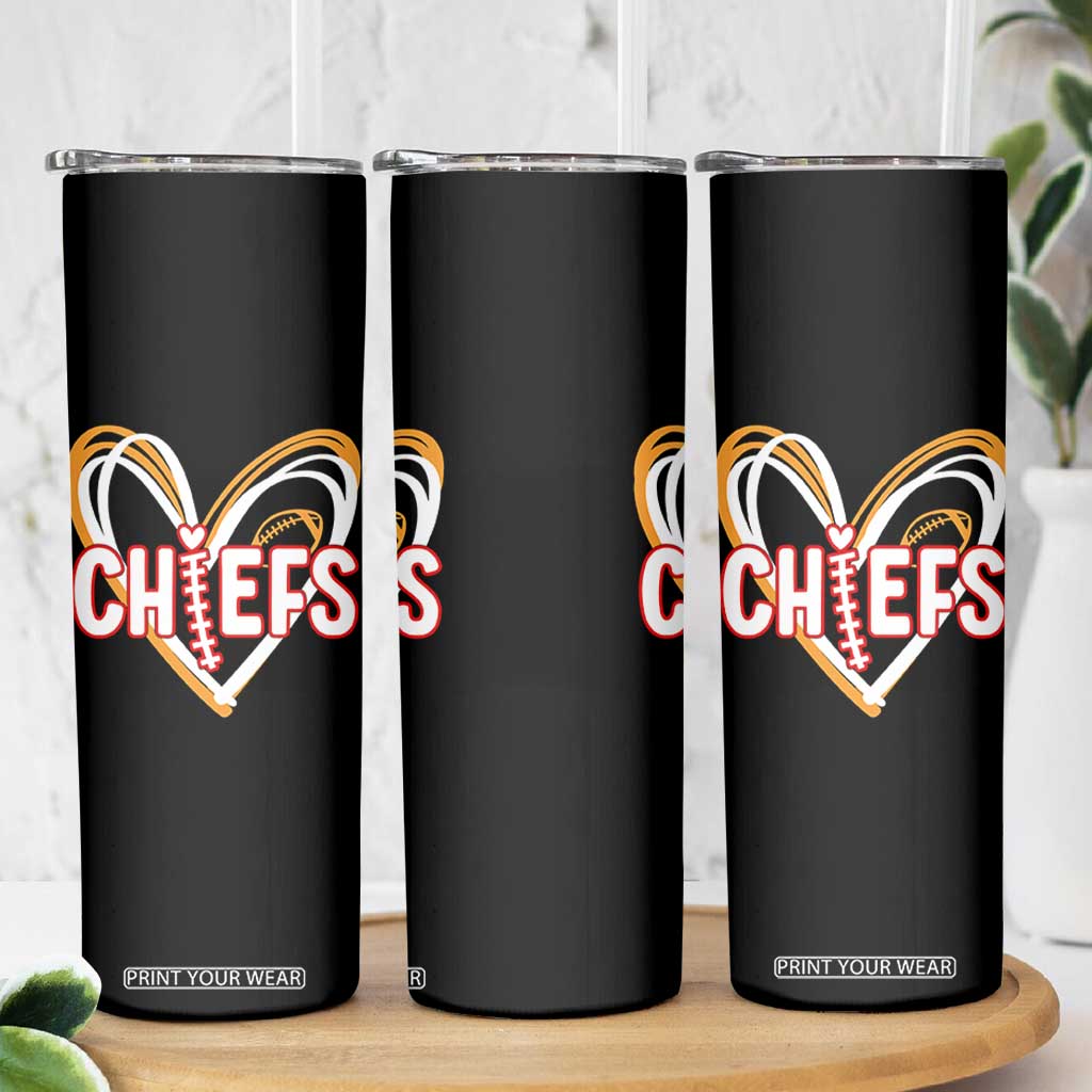 KC Game Day Skinny Tumbler Retro Sports Fan Football Team Heart Graphic TS10 Print Your Wear
