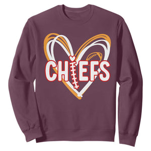 KC Game Day Sweatshirt Retro Sports Fan Football Team Heart Graphic TS10 Maroon Print Your Wear