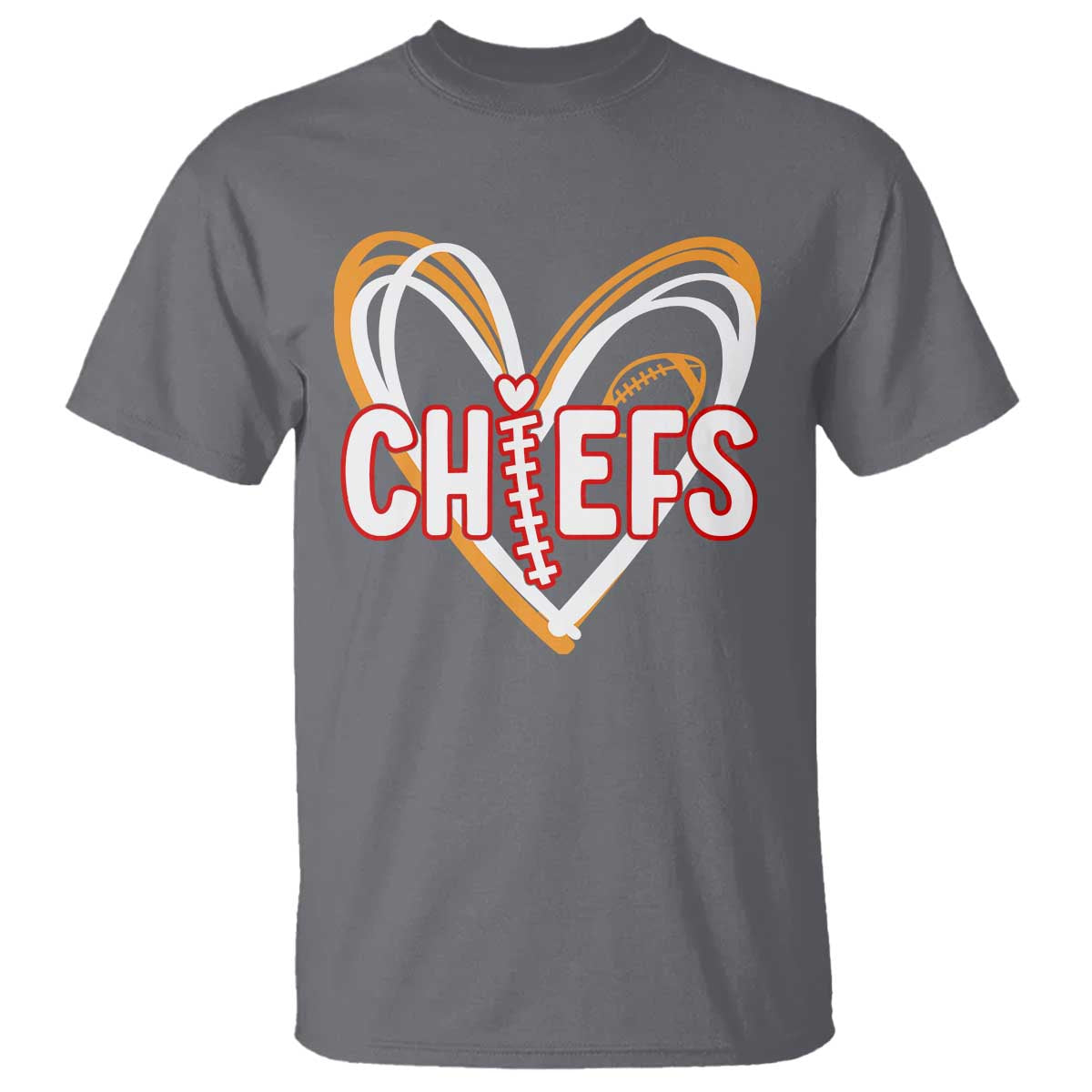 KC Game Day T Shirt Retro Sports Fan Football Team Heart Graphic TS10 Charcoal Print Your Wear