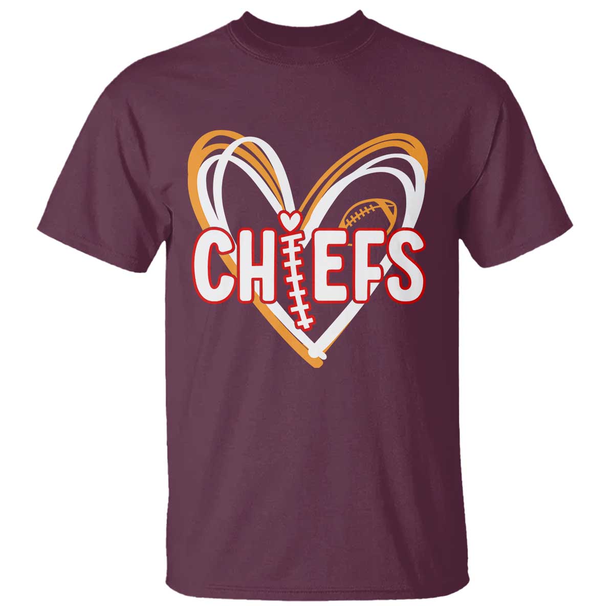 KC Game Day T Shirt Retro Sports Fan Football Team Heart Graphic TS10 Maroon Print Your Wear