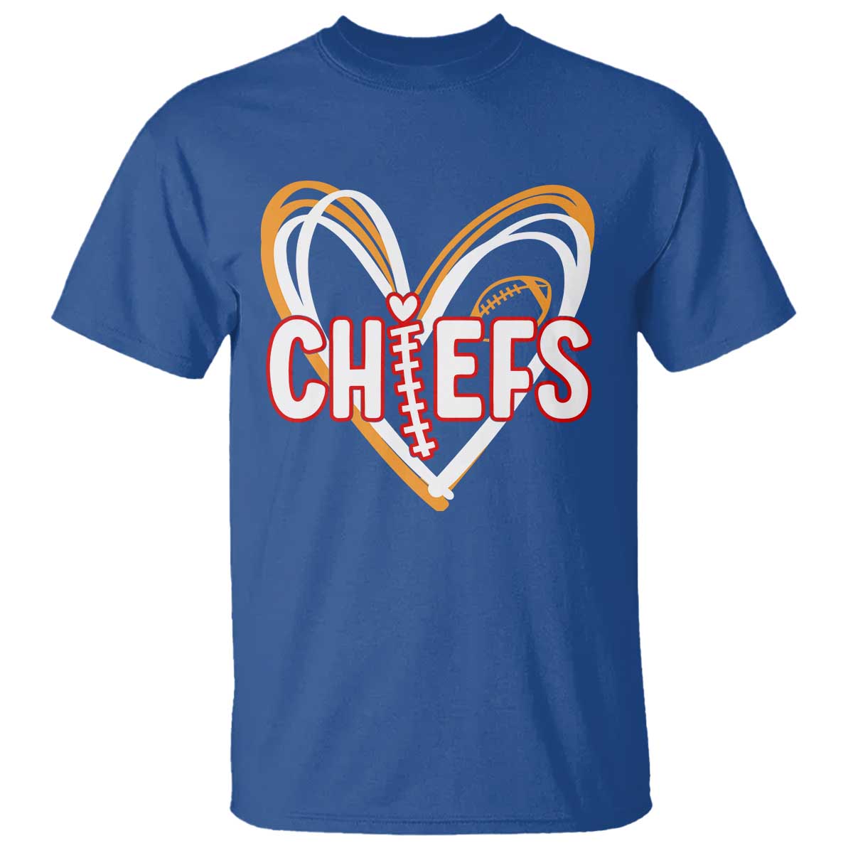 KC Game Day T Shirt Retro Sports Fan Football Team Heart Graphic TS10 Royal Blue Print Your Wear