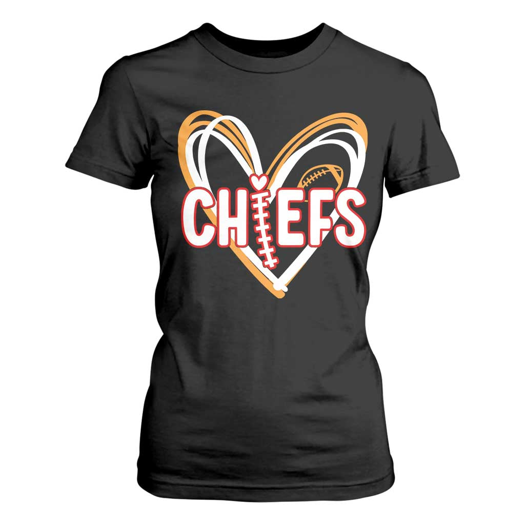 KC Game Day T Shirt For Women Retro Sports Fan Football Team Heart Graphic TS10 Black Print Your Wear