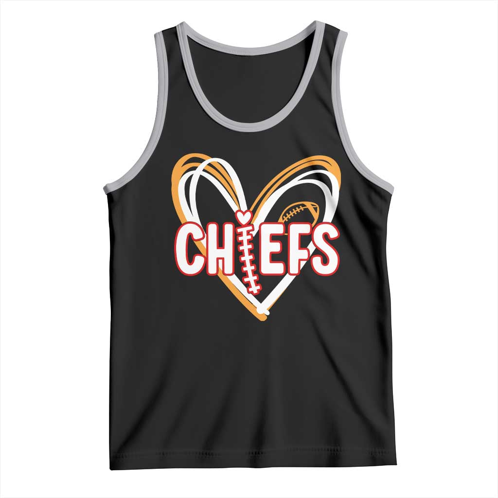 KC Game Day Tank Top Retro Sports Fan Football Team Heart Graphic TS10 Black Athletic Heather Print Your Wear