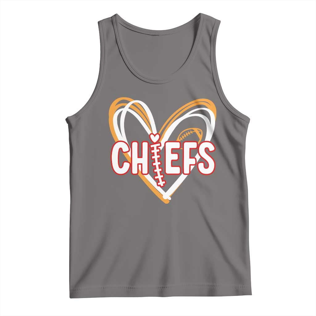 KC Game Day Tank Top Retro Sports Fan Football Team Heart Graphic TS10 Deep Heather Print Your Wear