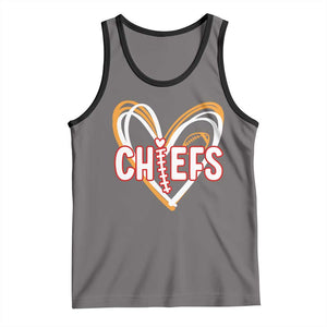 KC Game Day Tank Top Retro Sports Fan Football Team Heart Graphic TS10 Deep Heather Black Print Your Wear